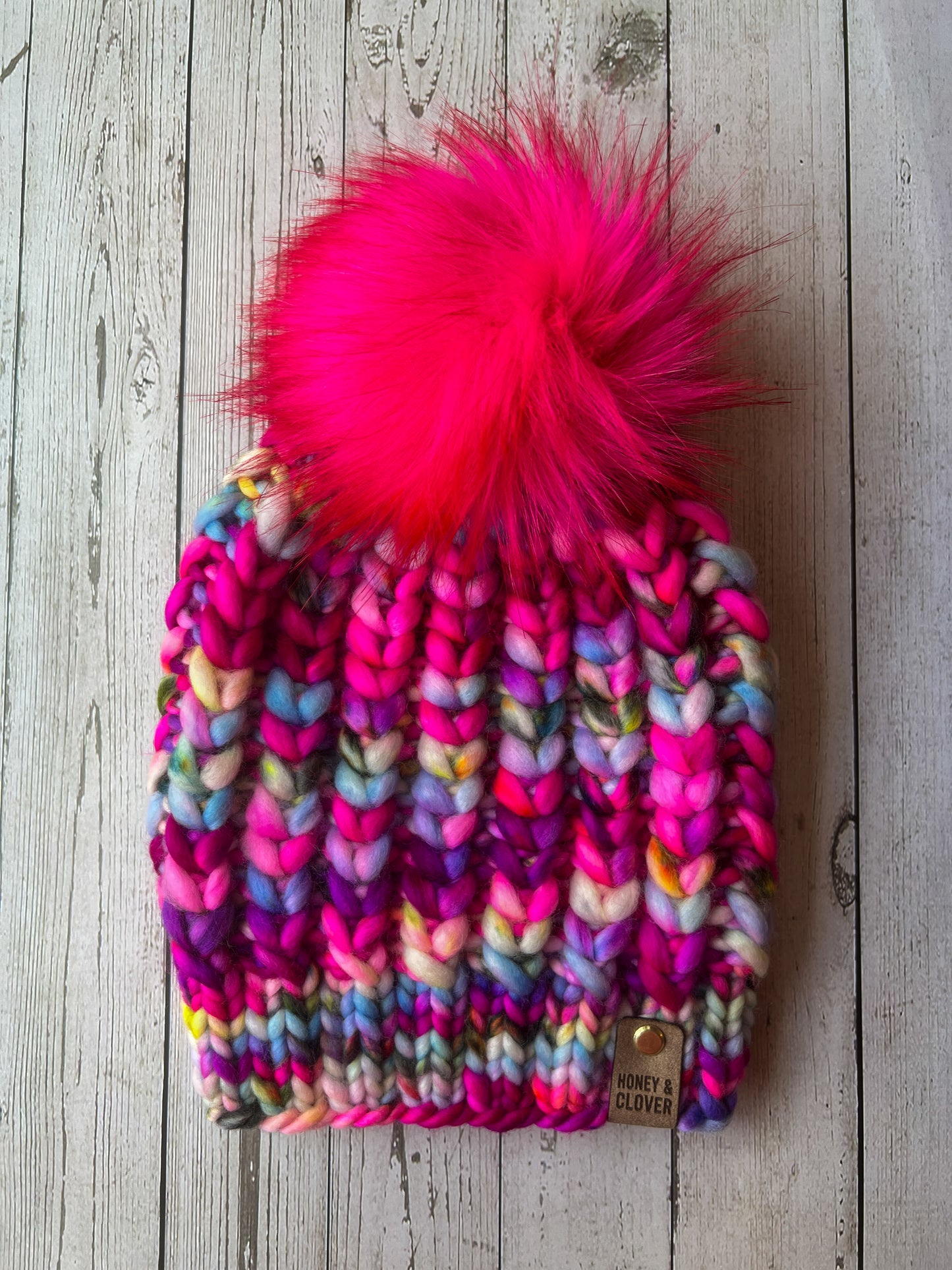 100% Merino Wool Knit Hat | Braided Hearts Beanie