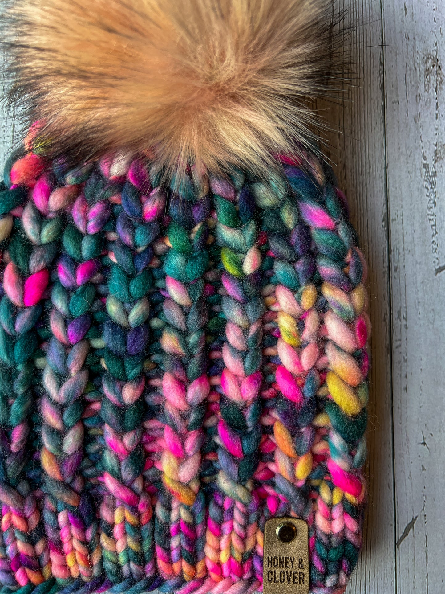 100% Merino Wool Knit Hat | Braided Hearts Beanie