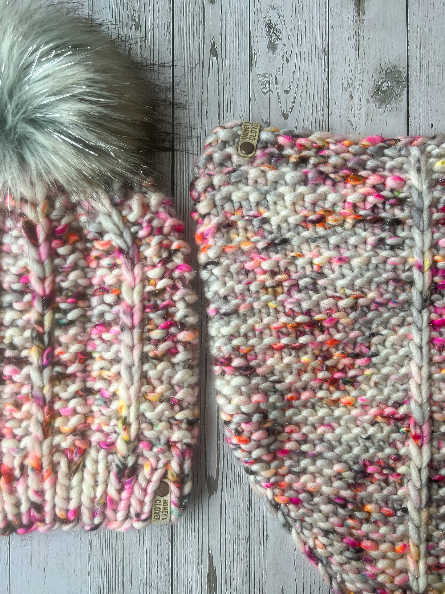 100% Merino Wool Knit Cowl & Beanie Set