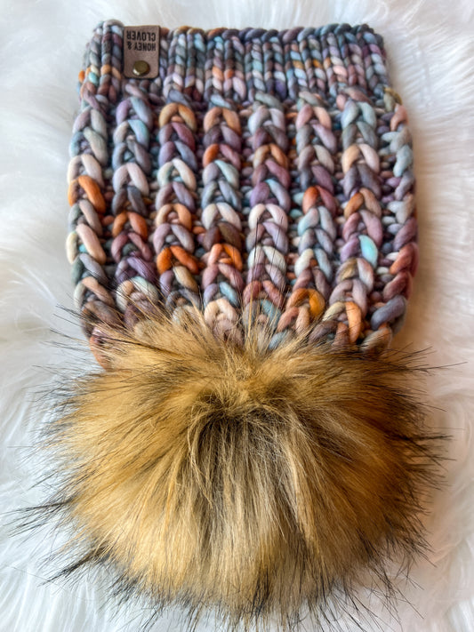 100% Merino Wool Knit Hat | Braided Hearts Beanie