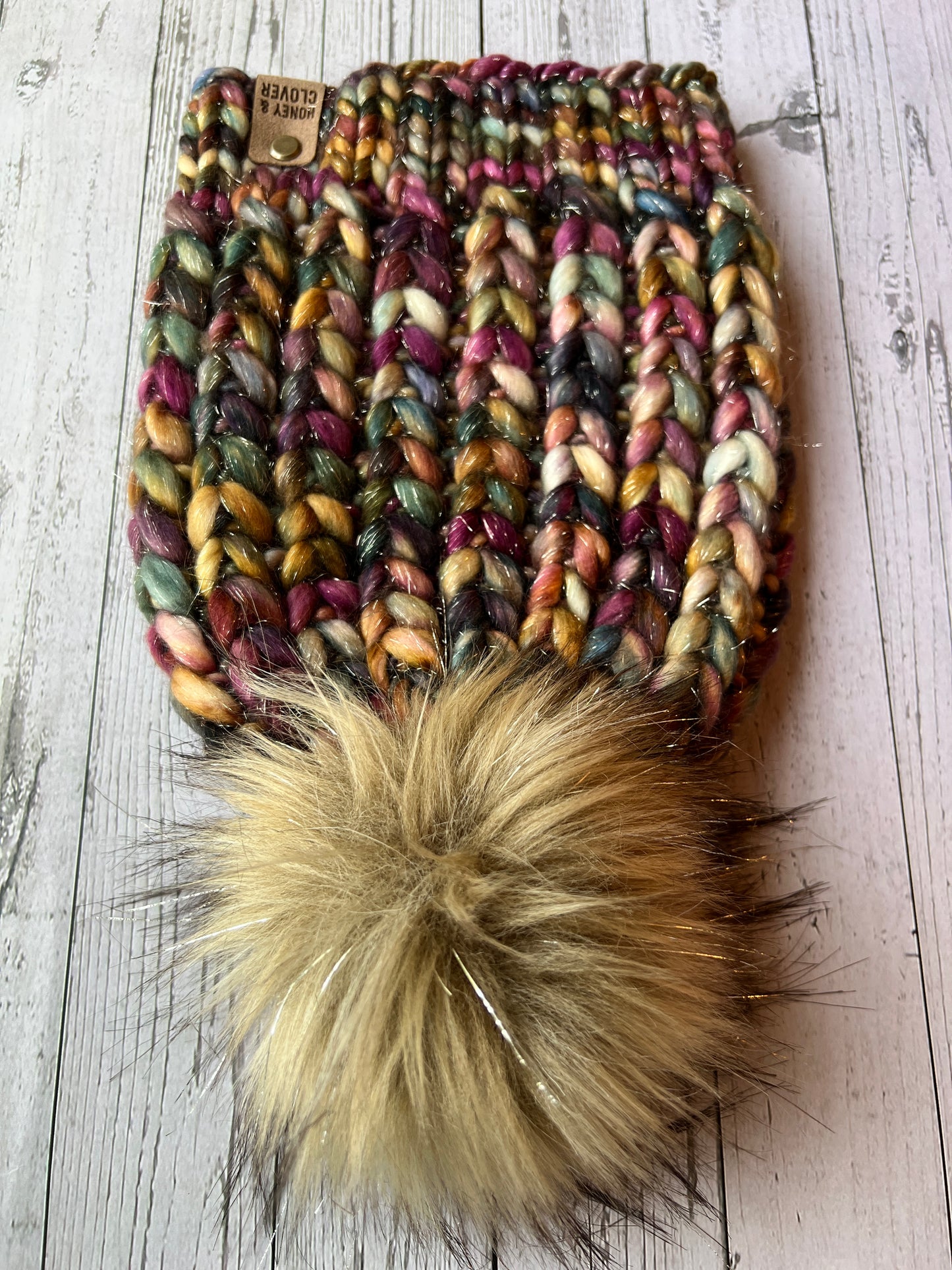 100% Merino Wool Knit Hat | Braided Hearts Beanie