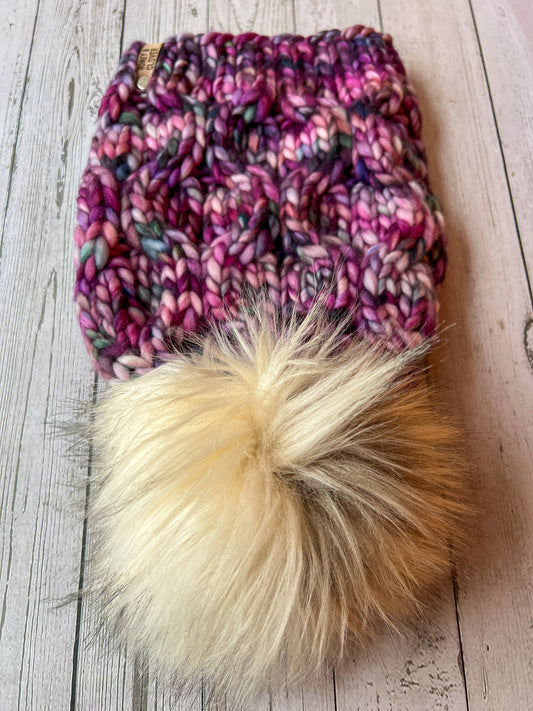 Merino Wool Knit Adult Hat | Squiggly Beanie