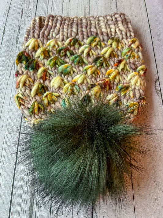100% Merino Wool Knit Hat | Lotus Flower Beanie