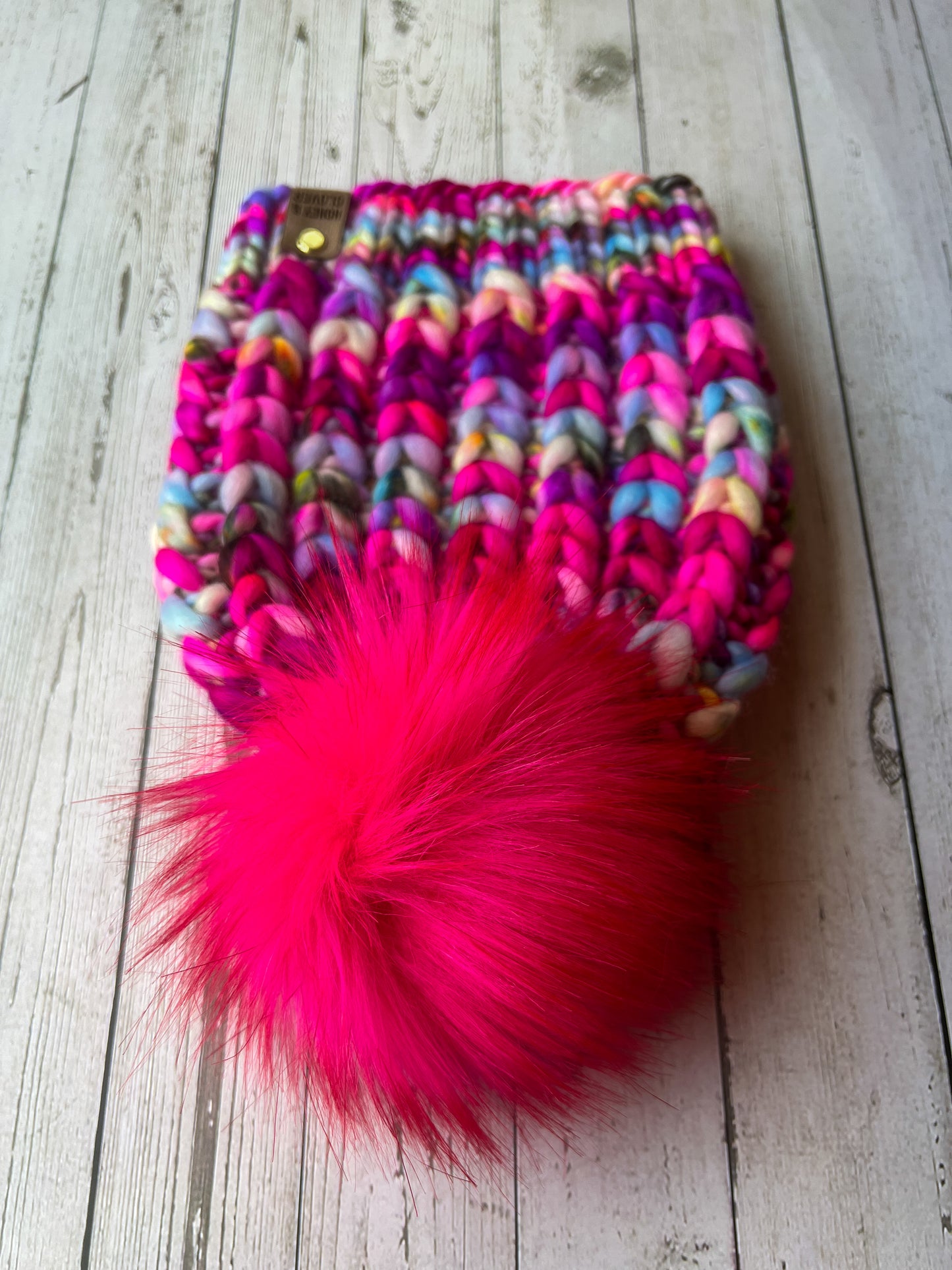 100% Merino Wool Knit Hat | Braided Hearts Beanie