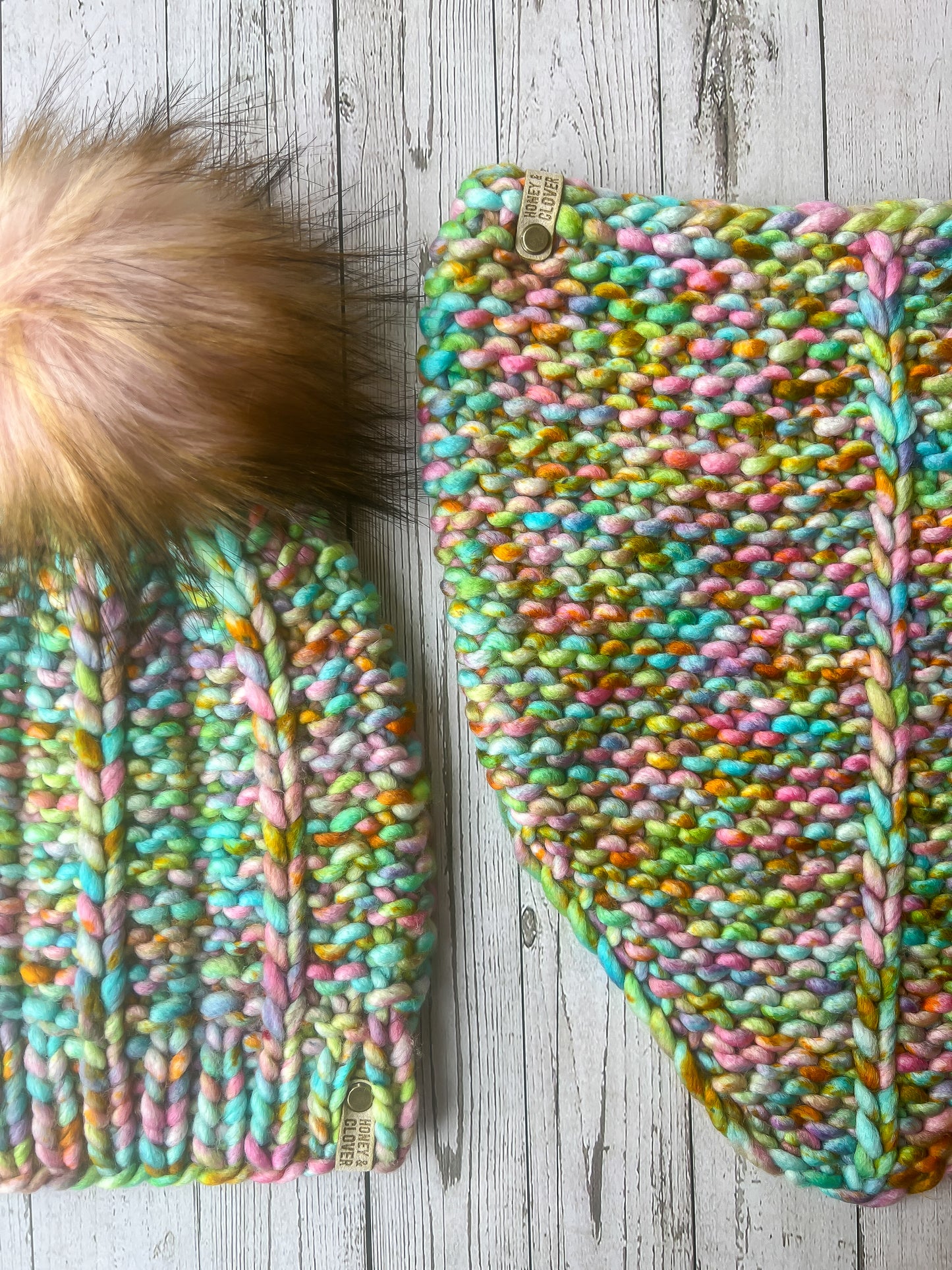 100% Merino Wool Knit Cowl & Beanie Set