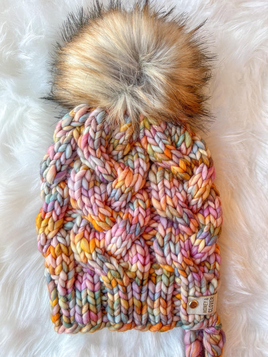 Handknit 100% Merino Wool Hat | Monster Cables Bonnet