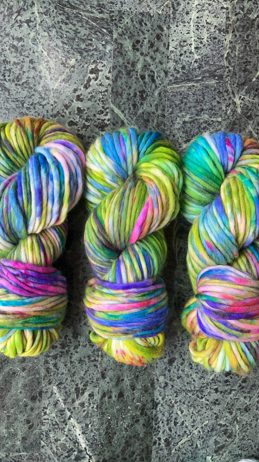 Hand-Dyed Merino Wool Yarn - Soft and Durable Yarn for Knitting and Crocheting | Indie Dyed Merino Wool | Super Bulky | Wild Thing