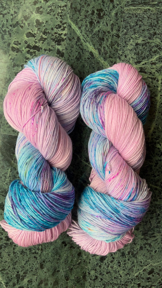 Hand-Dyed Merino Wool Yarn - Soft and Durable Yarn for Knitting and Crocheting | Indie Dyed Merino Wool | Fingering | Sno Cone