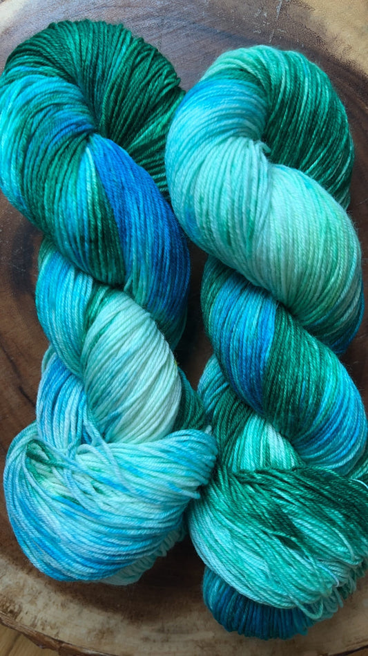 Hand-Dyed Merino Wool Yarn - Soft and Durable Yarn for Knitting and Crocheting | Indie Dyed Merino Wool | Fingering | Rainbow on the Sea