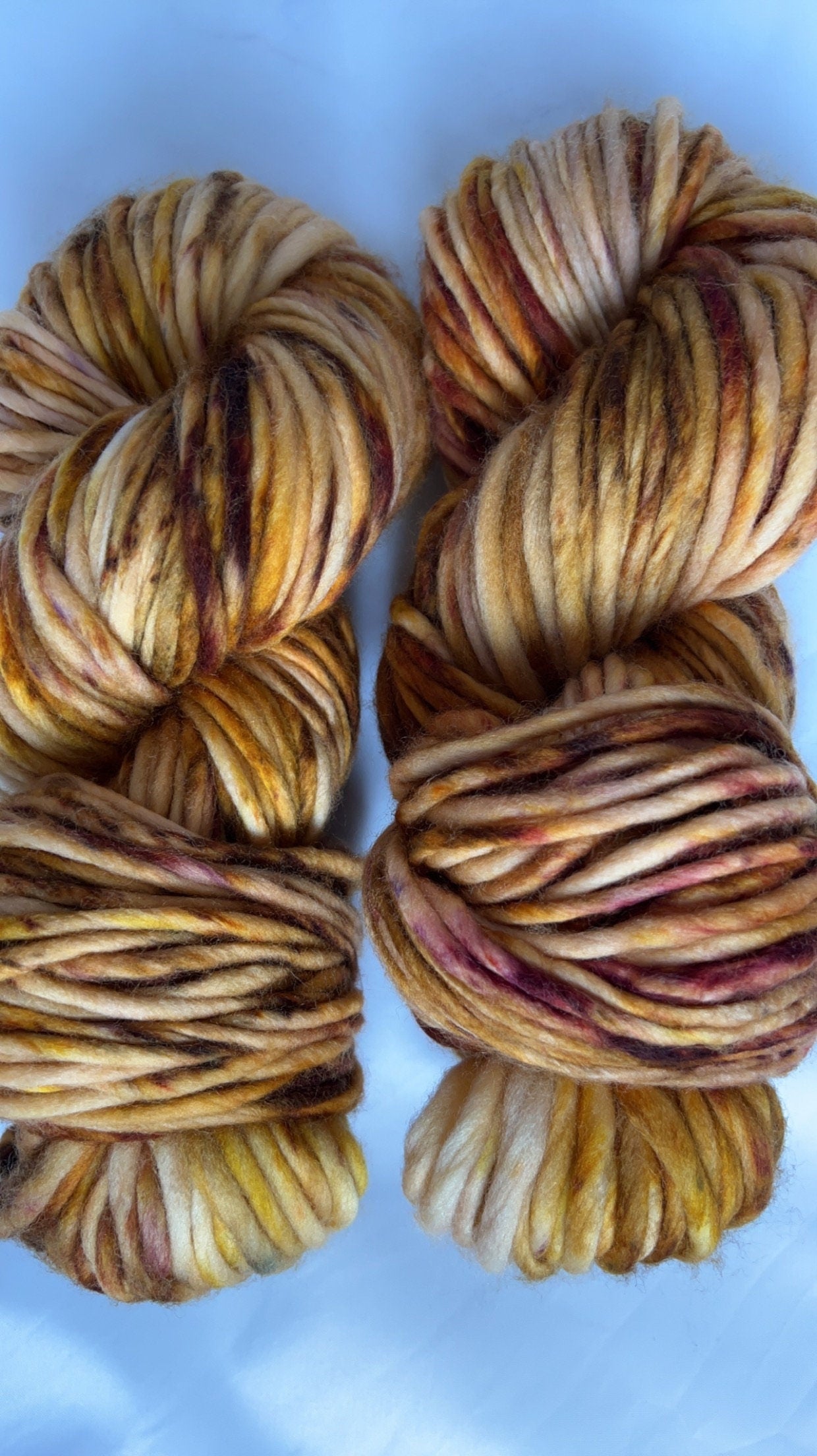 Hand dyed yarn | super bulky yarn | hand dyed merino wool yarn | indie dyed wool | Campfire S’mores