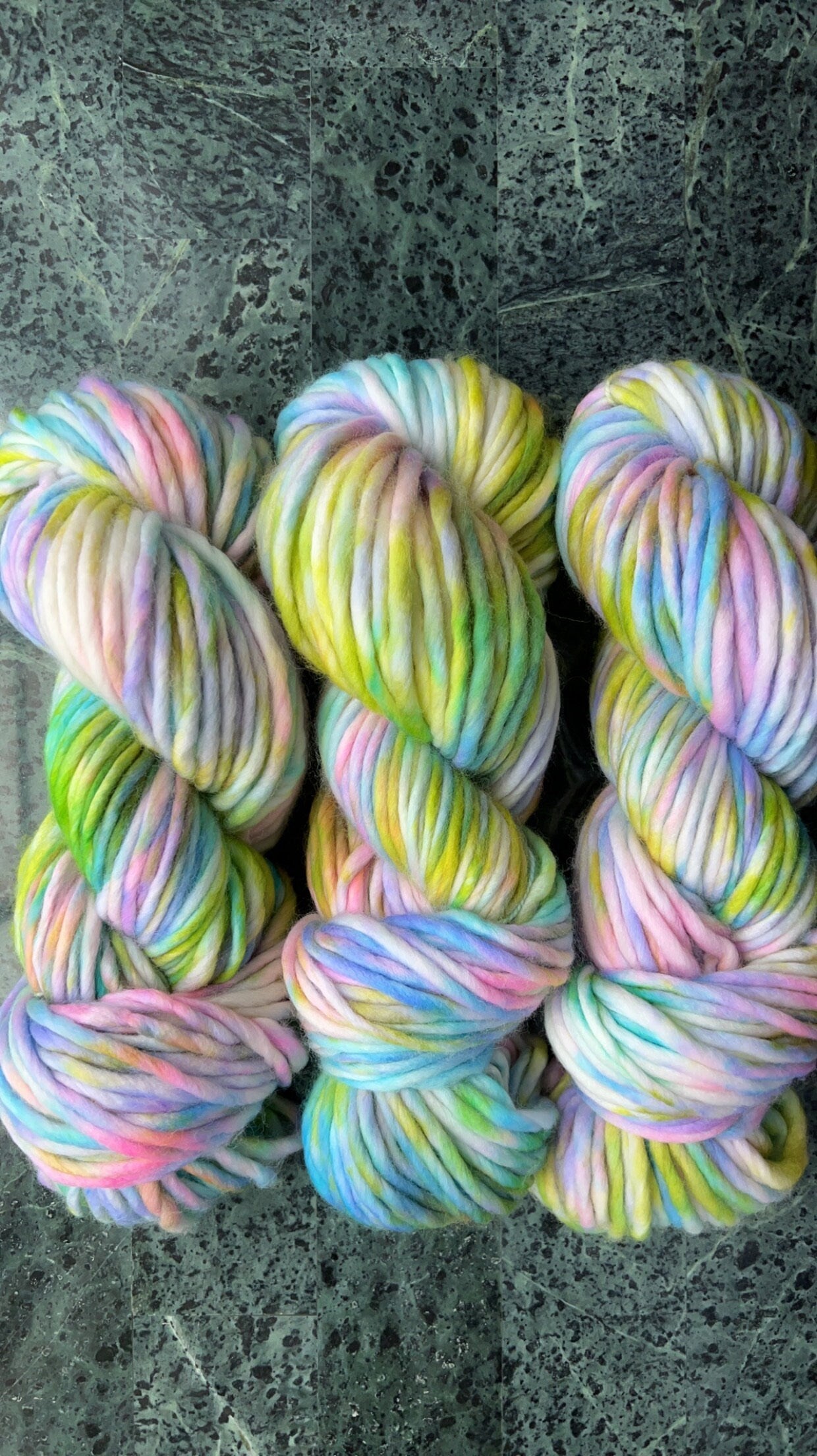 Hand dyed yarn | super bulky yarn | hand dyed merino wool yarn | indie dyed wool | Marshmallow Skies