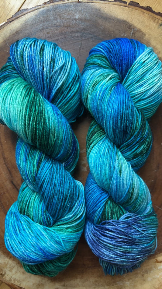 Hand-Dyed Merino Wool Yarn - Soft and Durable Yarn for Knitting and Crocheting | Indie Dyed Merino Wool | Fingering | Captain Planet