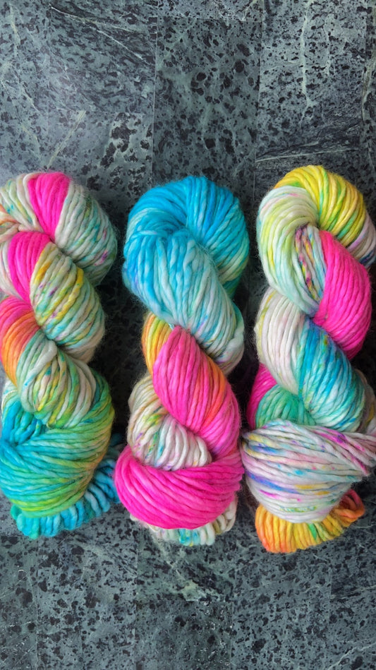 Hand-Dyed Merino Wool Yarn - Soft and Durable Yarn for Knitting and Crocheting | Indie Dyed Merino Wool | Bulky | Discotheque