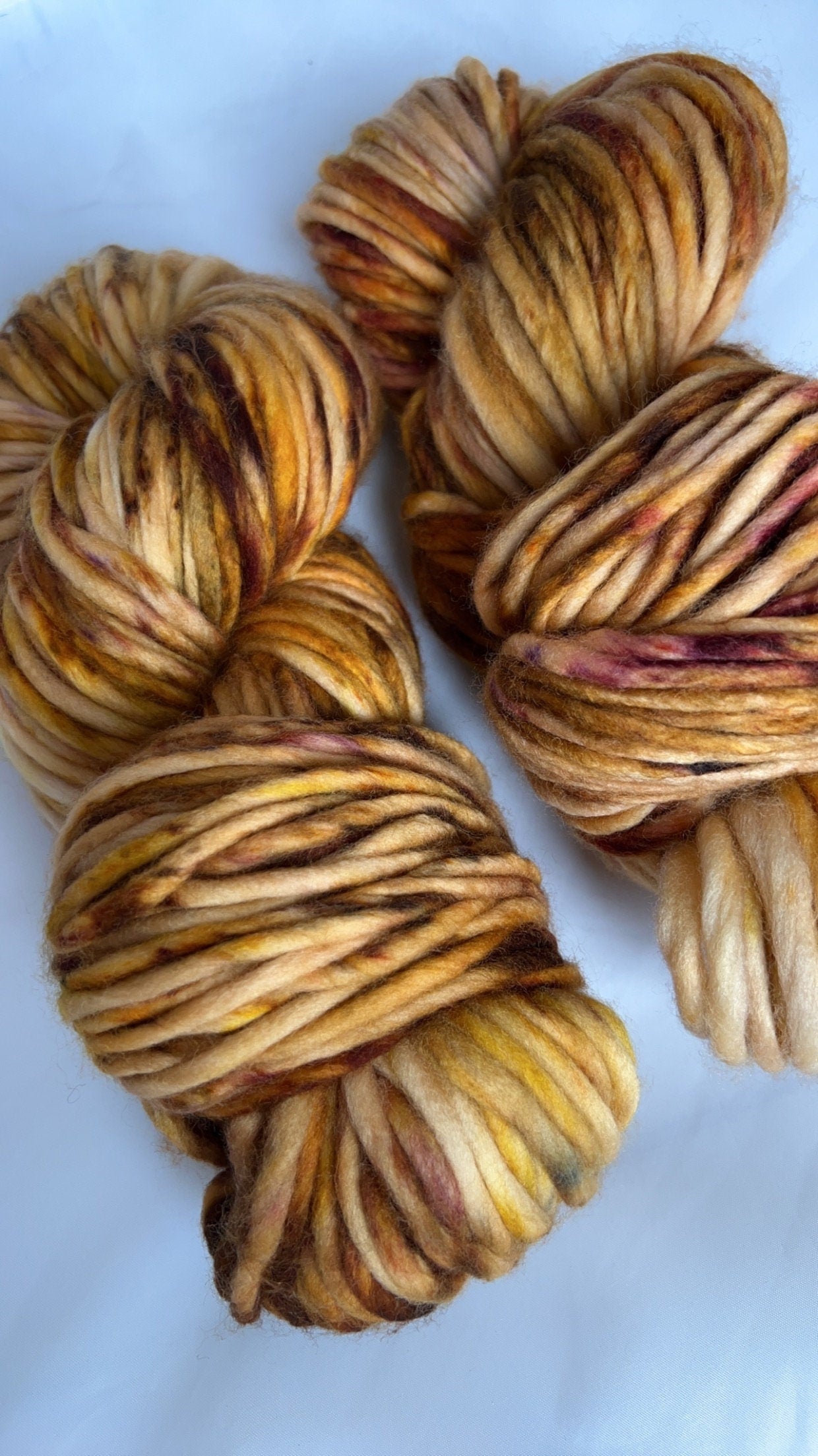 Hand dyed yarn | super bulky yarn | hand dyed merino wool yarn | indie dyed wool | Campfire S’mores