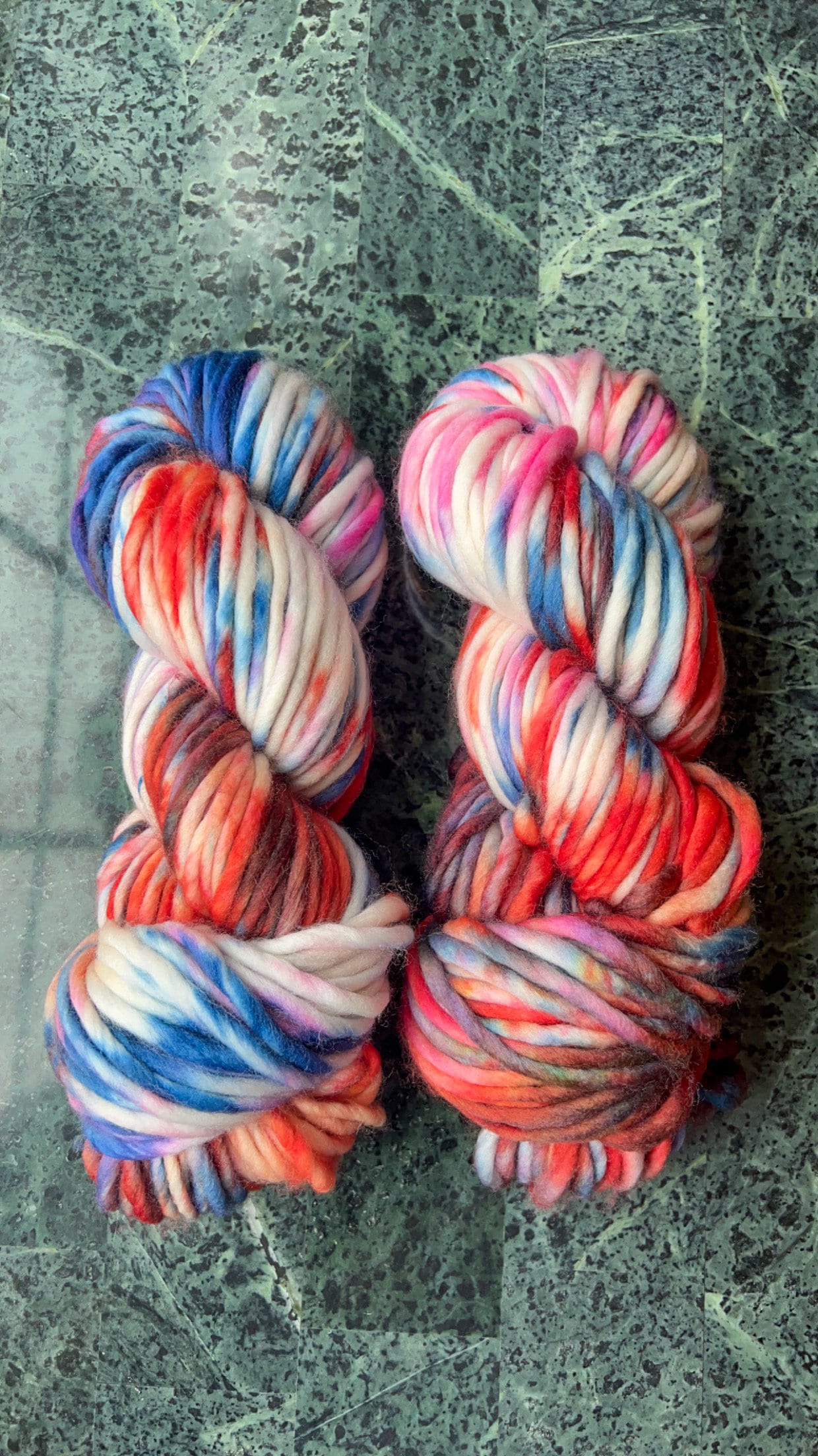 Hand dyed yarn | super bulky yarn | hand dyed merino wool yarn | indie dyed wool | Rocket Pop