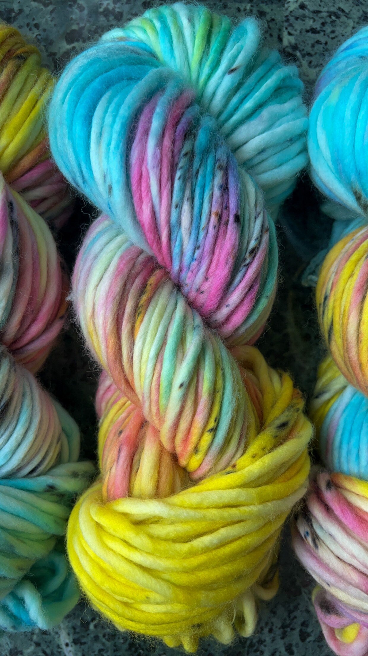 Hand dyed yarn | super bulky yarn | hand dyed merino wool yarn | indie dyed wool | Girls Just Wanna Have Fun
