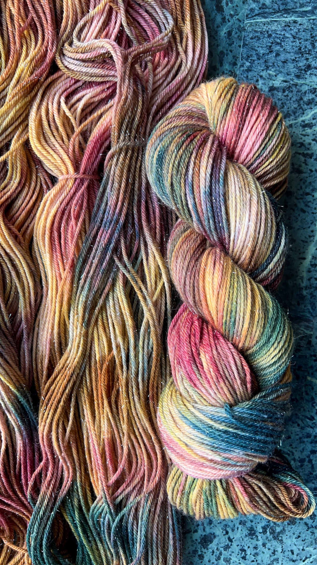 Hand dyed yarn | sparkle DK | hand dyed merino wool yarn | indie dyed wool | Autumn in Bar Harbor