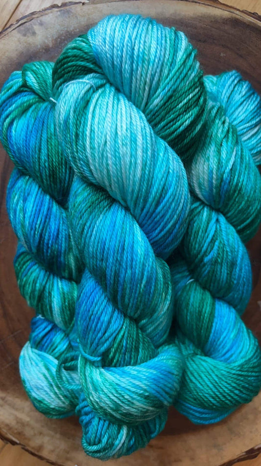 Hand-Dyed Merino Wool Yarn - Soft and Durable Yarn for Knitting and Crocheting | Indie Dyed Merino Wool | Worsted | Rainbow on the Sea