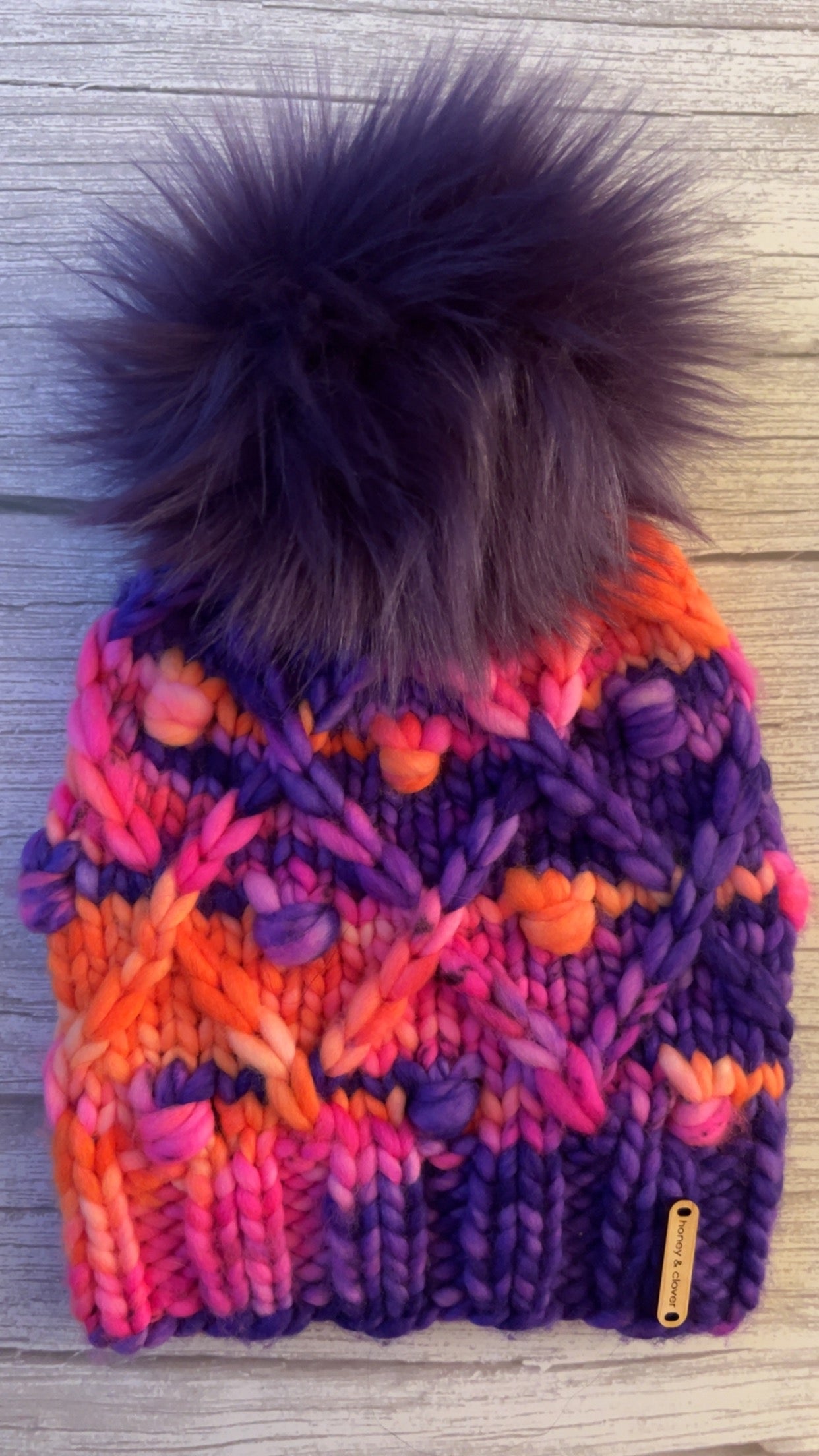 100% Merino Wool Knit Hat with faux fur Pom Pom | Mogul Beanie