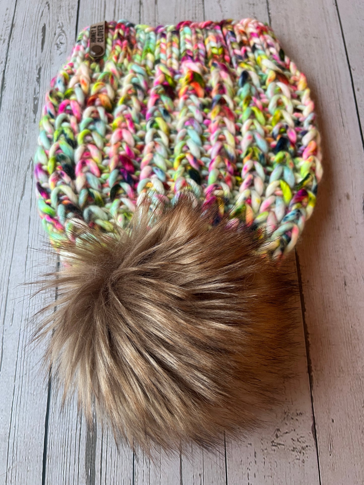 100% Merino Wool Knit Hat | Braided Hearts Beanie (Lightweight)