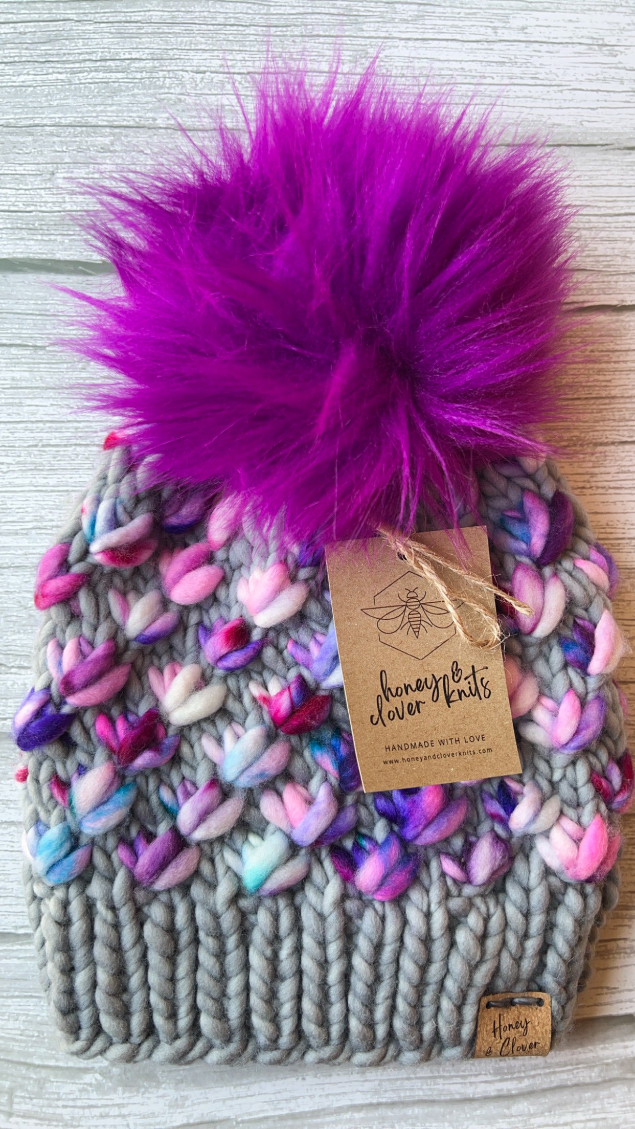 100% Merino Wool Knit Hat | Lotus Flower Beanie