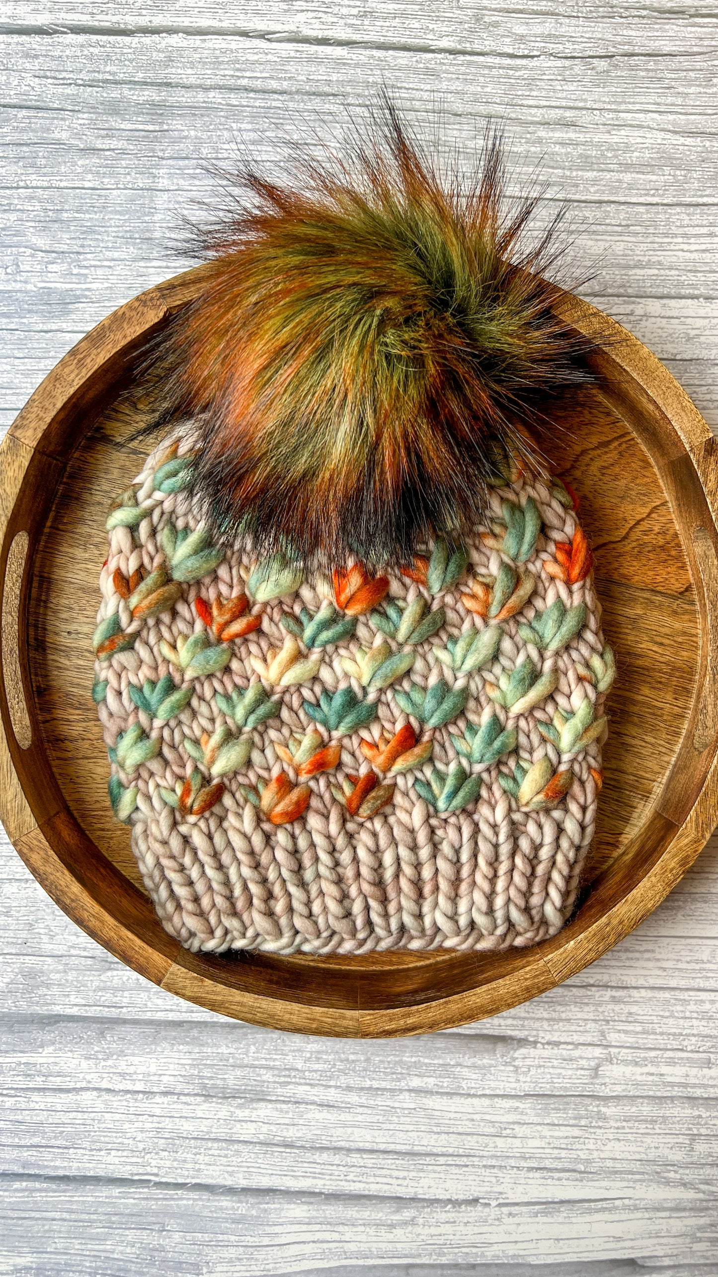 100% Merino Wool Knit Adult Hat | Lotus Flower Beanie