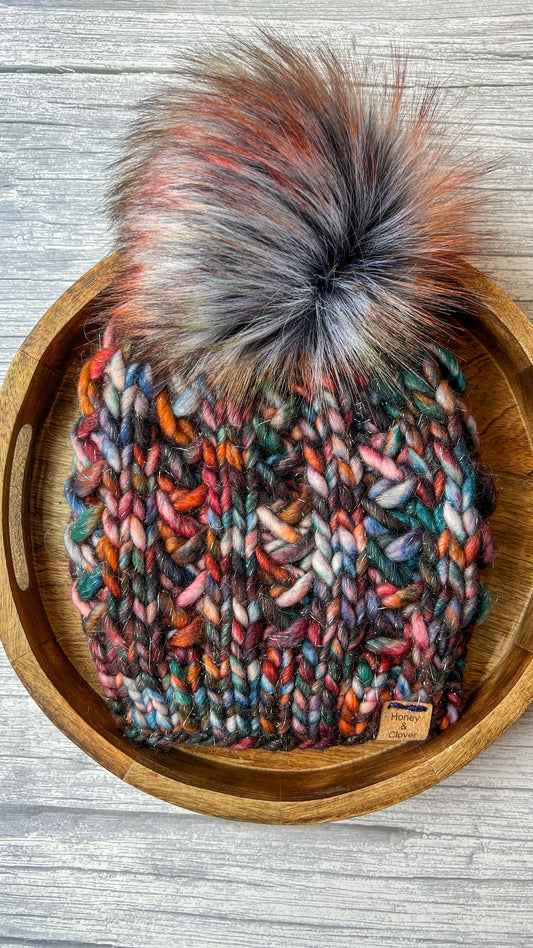 Sparkly Merino Wool Knit Adult Hat | Corset Beanie