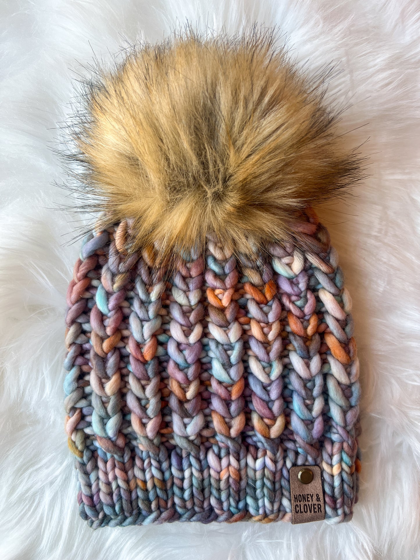 100% Merino Wool Knit Hat | Braided Hearts Beanie