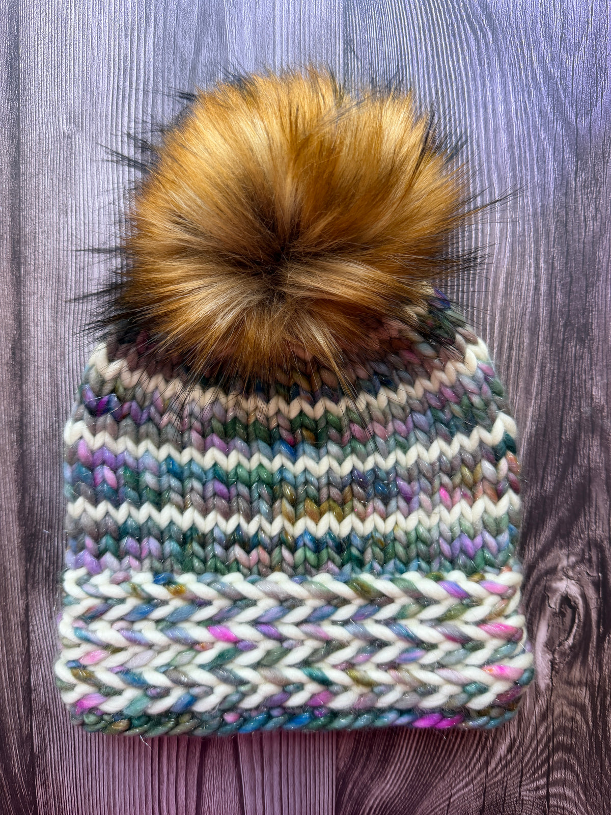 100% Merino Wool Knit Hat | Banded Braids Beanie