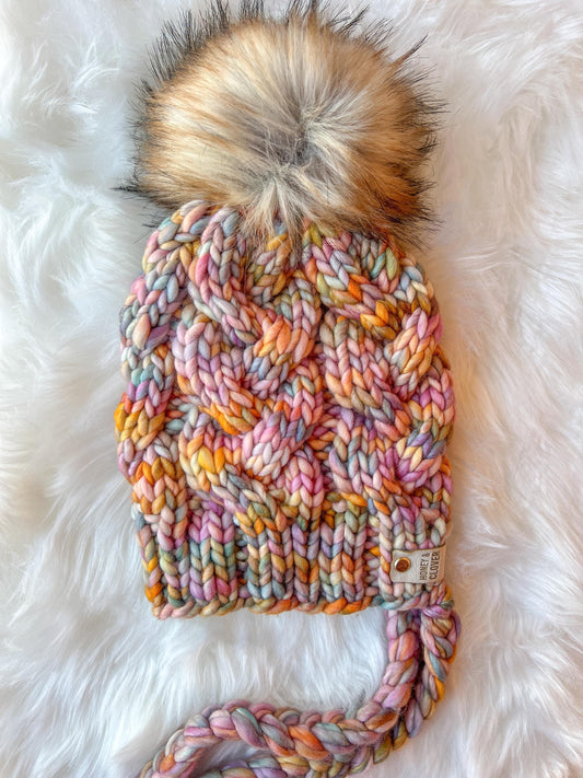 Handknit 100% Merino Wool Hat | Monster Cables Bonnet