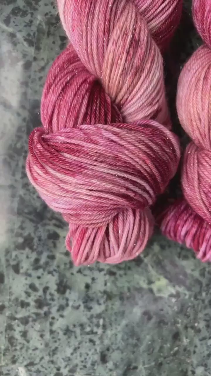 Hand dyed yarn | DK/sport yarn | hand dyed merino wool yarn | indie dyed wool | Berry Shortcake