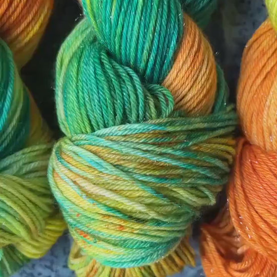 Hand dyed yarn | Sparkle DK/sport yarn | hand dyed merino wool yarn | indie dyed wool | Funky Monkey