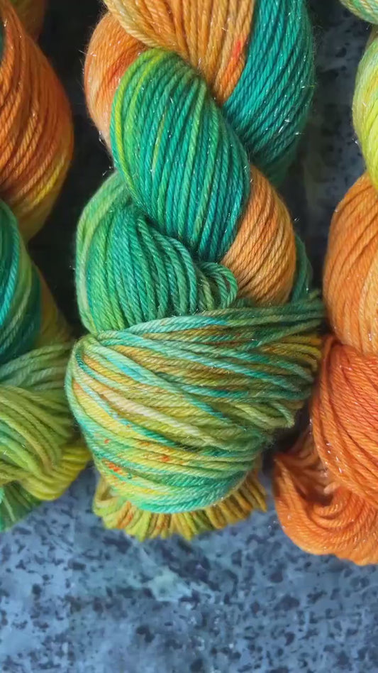 Hand dyed yarn | Sparkle DK/sport yarn | hand dyed merino wool yarn | indie dyed wool | Funky Monkey