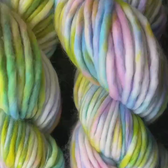 Hand dyed yarn | super bulky yarn | hand dyed merino wool yarn | indie dyed wool | Marshmallow Skies