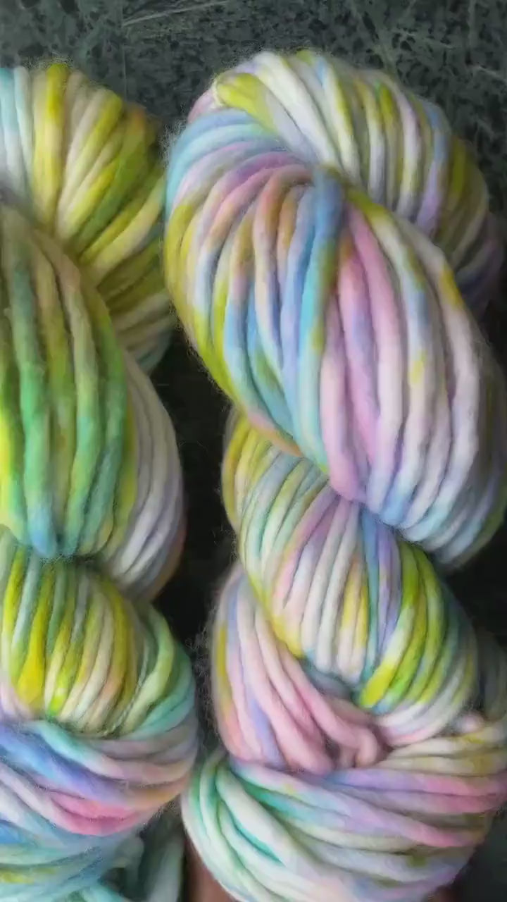 Hand dyed yarn | super bulky yarn | hand dyed merino wool yarn | indie dyed wool | Marshmallow Skies