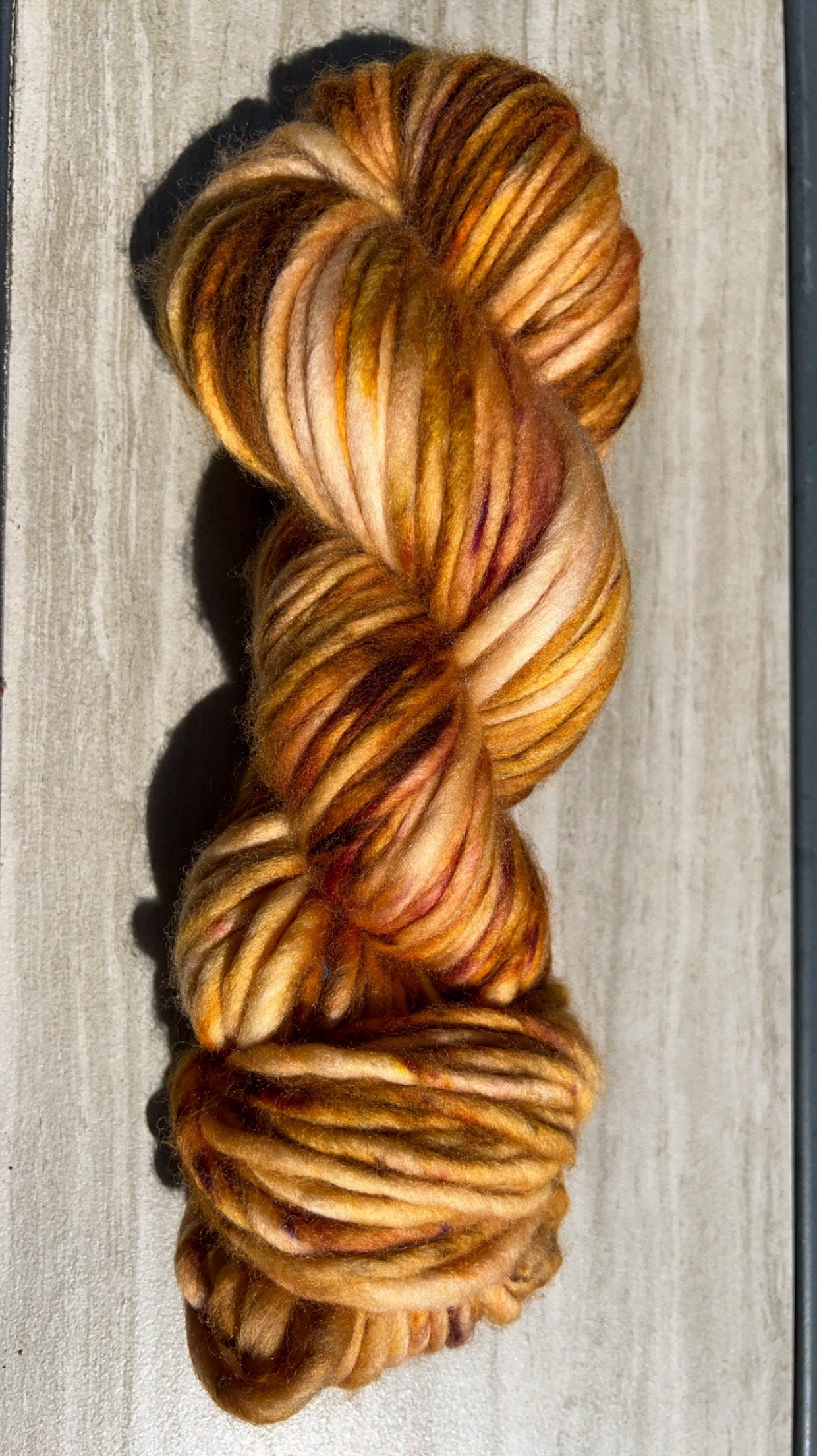 Hand dyed yarn | super bulky yarn | hand dyed merino wool yarn | indie dyed wool | Campfire S’mores