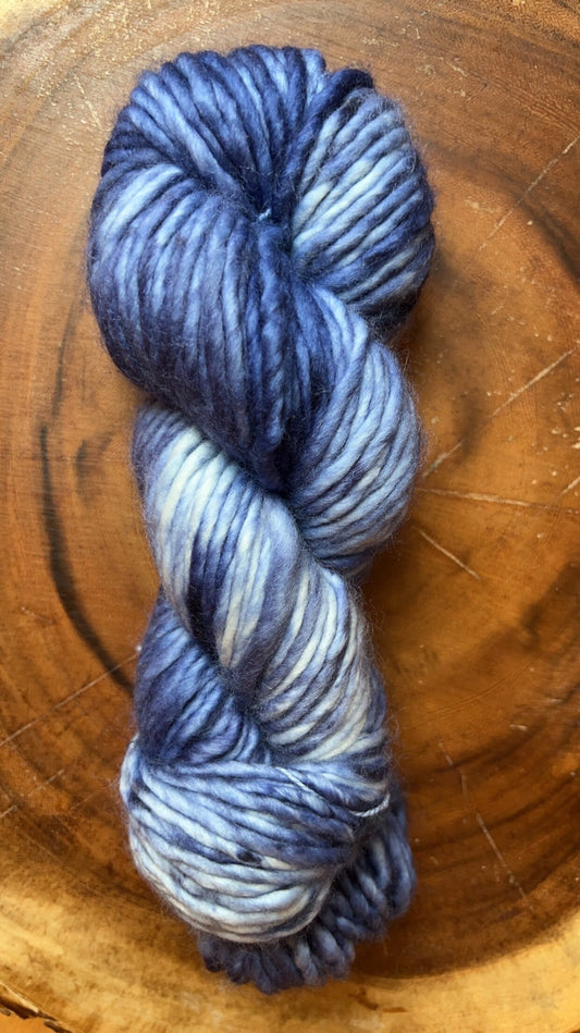 Hand-Dyed Merino Wool Yarn - Soft and Durable Yarn for Knitting and Crocheting | Indie Dyed Merino Wool | Bulky | Blue Jean Baby