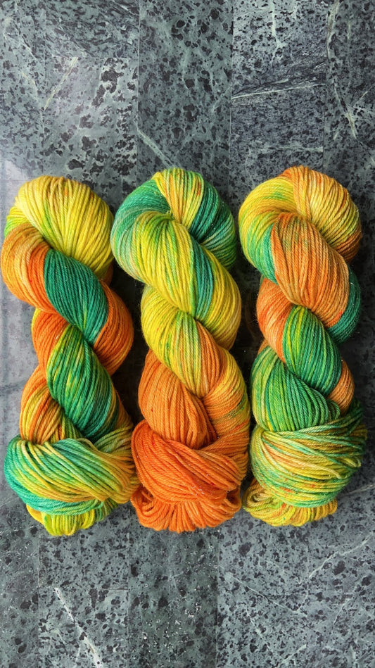 Hand dyed yarn | DK/sport yarn | hand dyed merino wool yarn | indie dyed wool | Funky Monkey