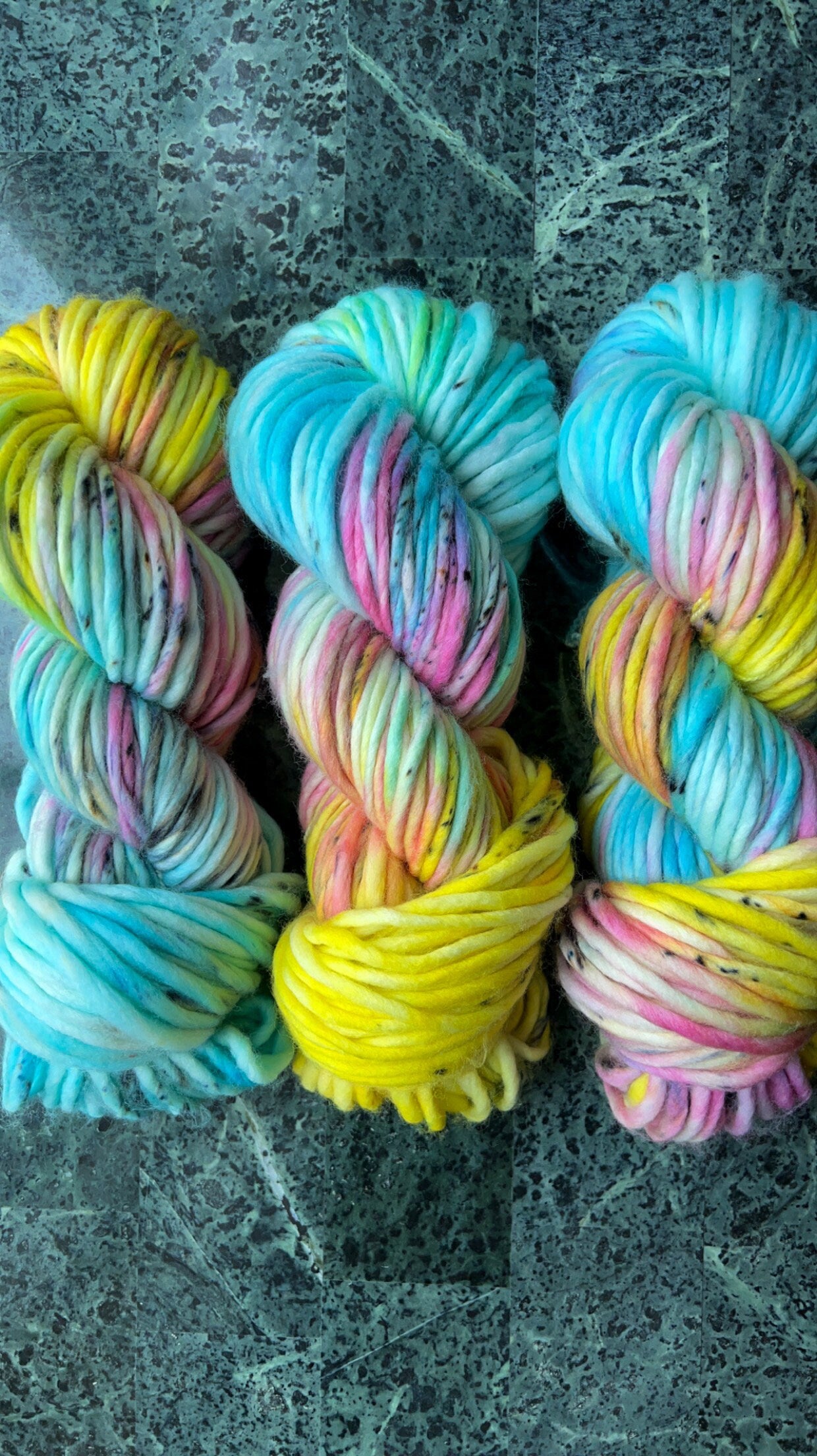Hand dyed yarn | super bulky yarn | hand dyed merino wool yarn | indie dyed wool | Girls Just Wanna Have Fun