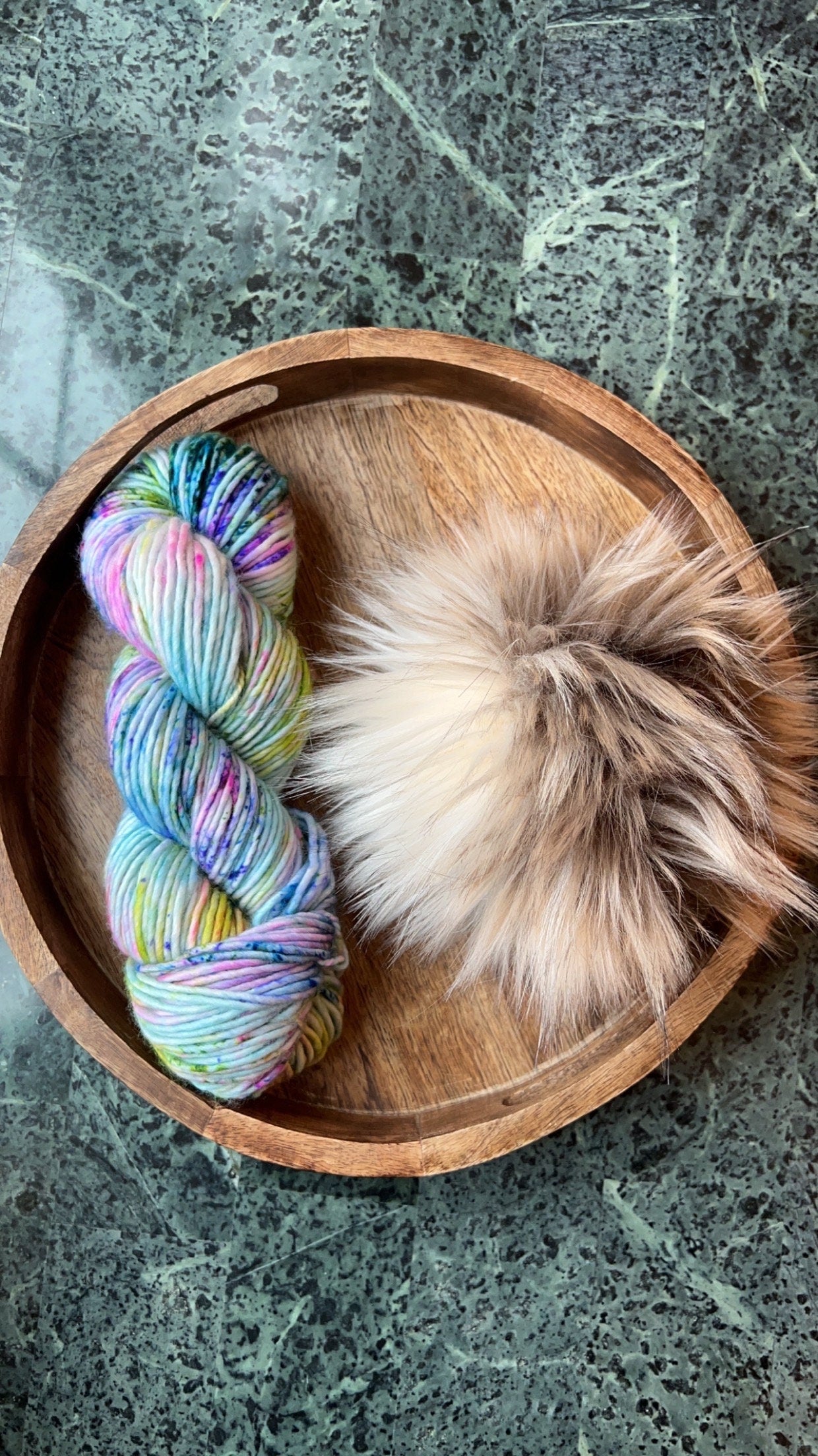 Mystery Yarn Kit l Hand dyed yarn | super bulky yarn | hand dyed merino wool yarn | indie dyed wool | Yarn and Pom Kit