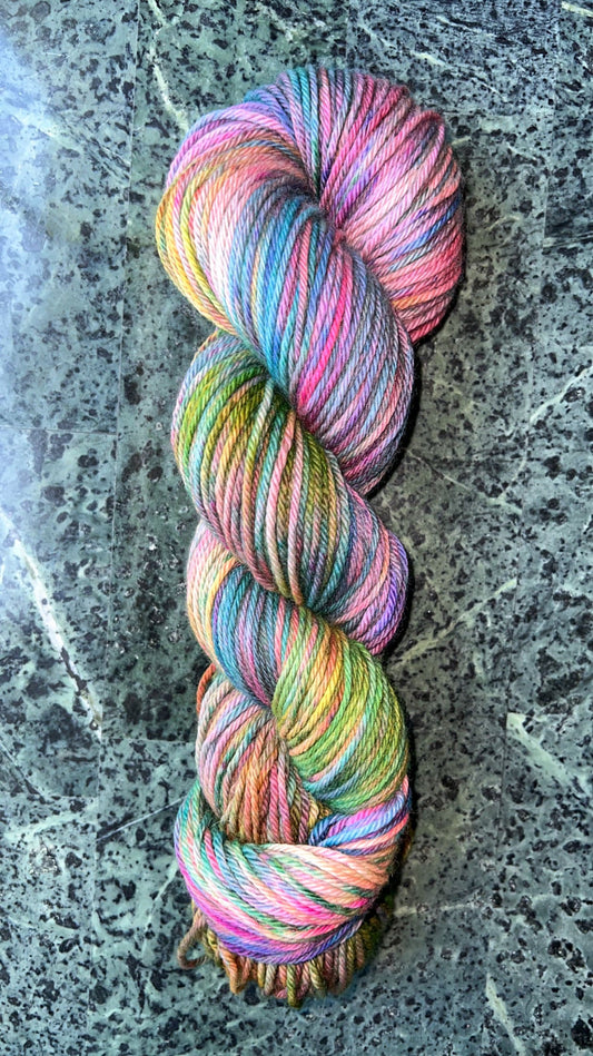 Hand-Dyed Merino Wool Yarn - Soft and Durable Yarn for Knitting and Crocheting | Indie Dyed Merino Wool | Worsted | Frat Party Punch
