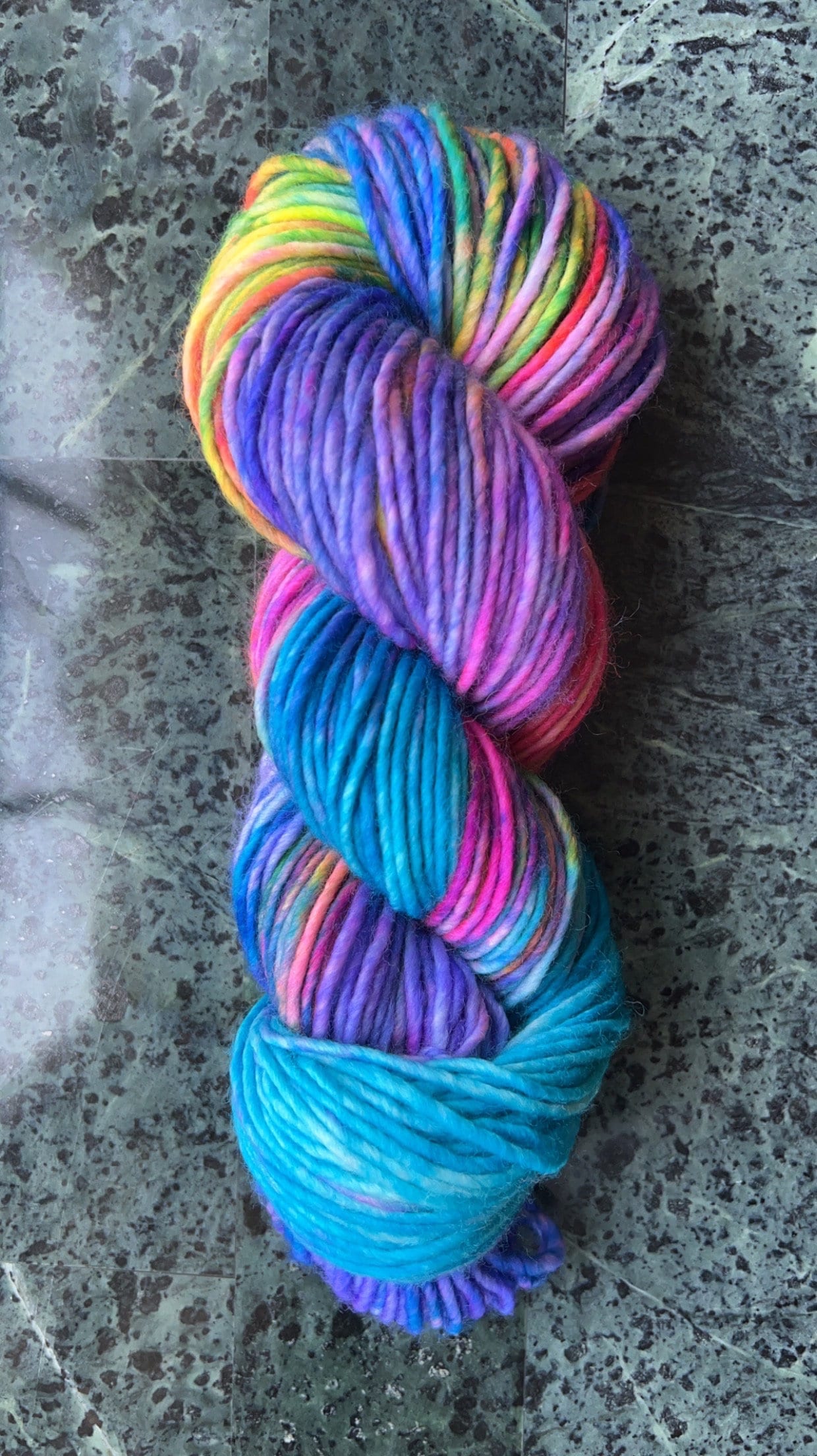 Hand dyed yarn | worsted/aran yarn | hand dyed merino wool yarn | indie dyed wool | Rainbow Brite