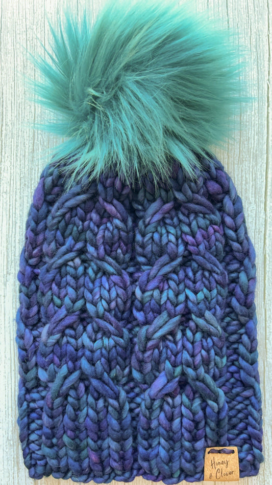 100% Merino Wool Knit Adult Hat | Sugar Twist Beanie